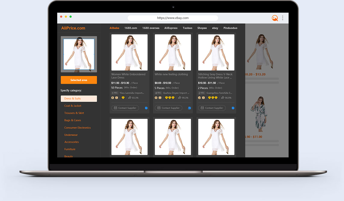Search by image on Alibaba